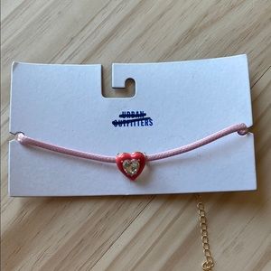 Pink Heart Charm Choker
